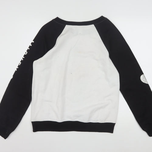 Disney Girls Black & White Mickey & Minnie Sweatshirt M (7-9) Cotton Blend