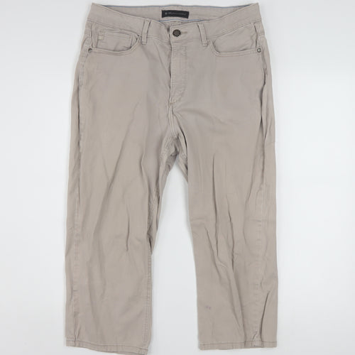 Lee Women Beige Chino Trousers Size 14 Cotton Stretch
