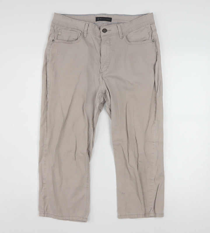 Lee Women Beige Chino Trousers Size 14 Cotton Stretch