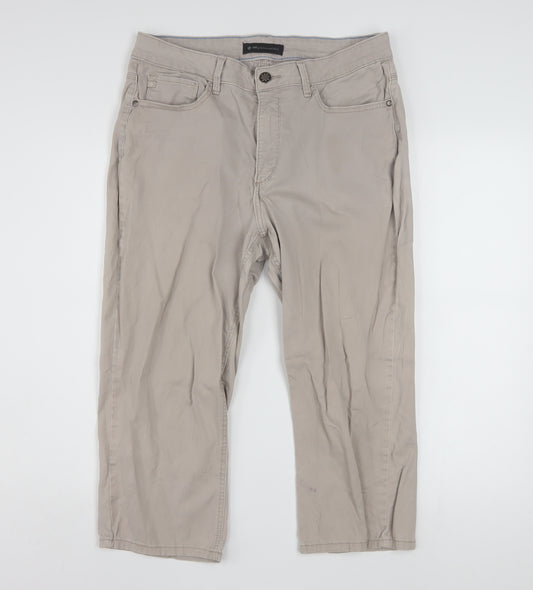 Lee Women Beige Chino Trousers Size 14 Cotton Stretch