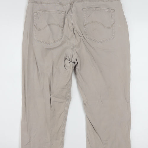 Lee Women Beige Chino Trousers Size 14 Cotton Stretch
