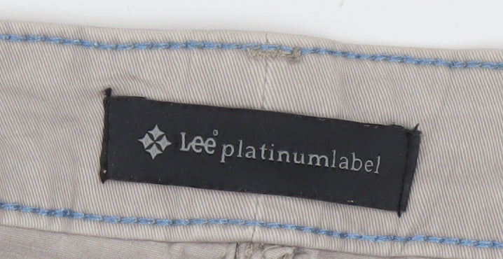 Lee Women Beige Chino Trousers Size 14 Cotton Stretch