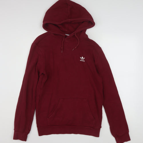 Adidas Men's Red Pullover Hoodie XS Logo Fleece Sweatshirt