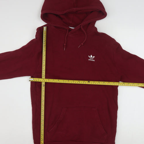 Adidas Men's Red Pullover Hoodie XS Logo Fleece Sweatshirt