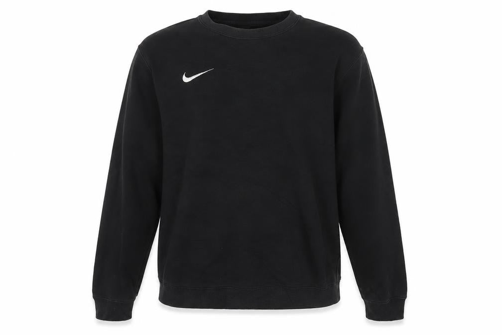 Front view of Nike Men's Black Small Crew Neck Pullover Sweatshirt