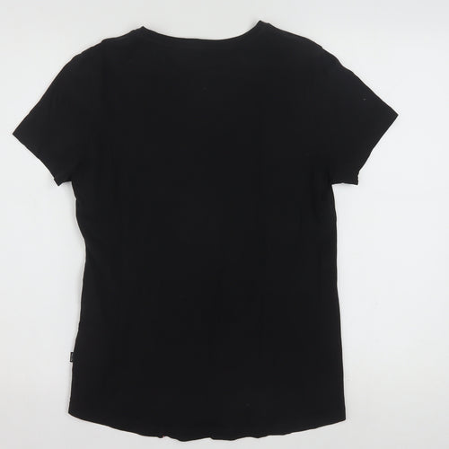 Puma Womens Black Cotton Crew Neck Short Sleeve T-Shirt Size 14