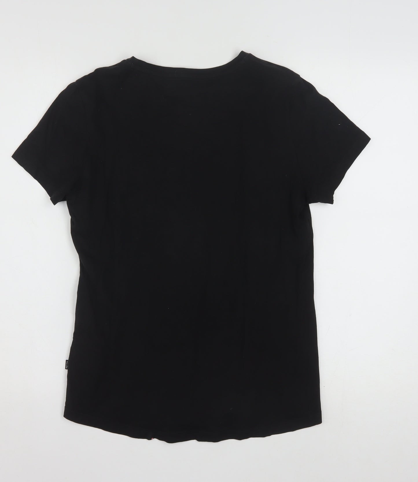 Puma Womens Black Cotton Crew Neck Short Sleeve T-Shirt Size 14