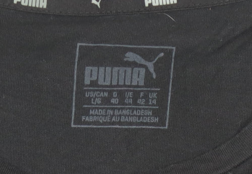 Puma Womens Black Cotton Crew Neck Short Sleeve T-Shirt Size 14