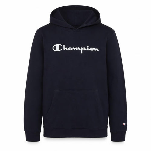 Champion Boys Black Hoodie 13-14 Years Pullover Fleece Logo Sweatshirt