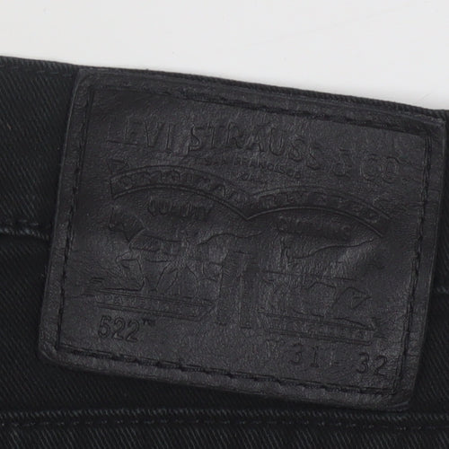 Levi's 522 Men's Black Slim Straight Jeans 31x32 Denim