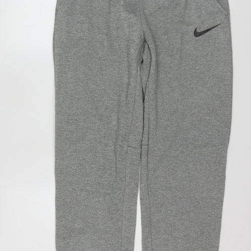 Nike Men's Grey Dri-FIT Tapered Jogger Trousers Size S