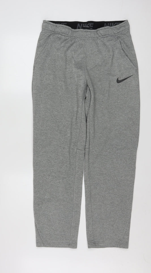 Nike Men's Grey Dri-FIT Tapered Jogger Trousers Size S