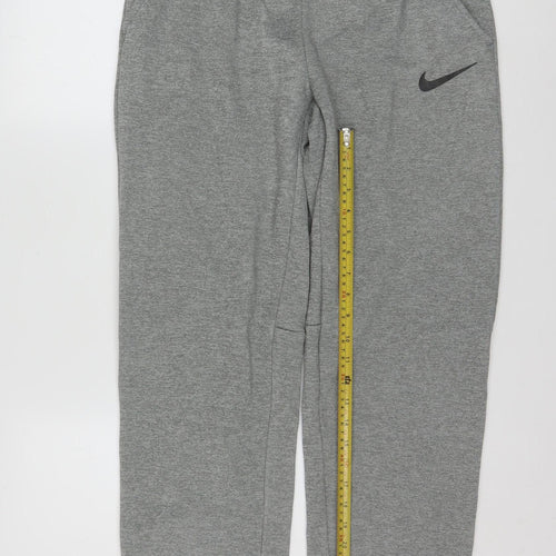 Nike Men's Grey Dri-FIT Tapered Jogger Trousers Size S