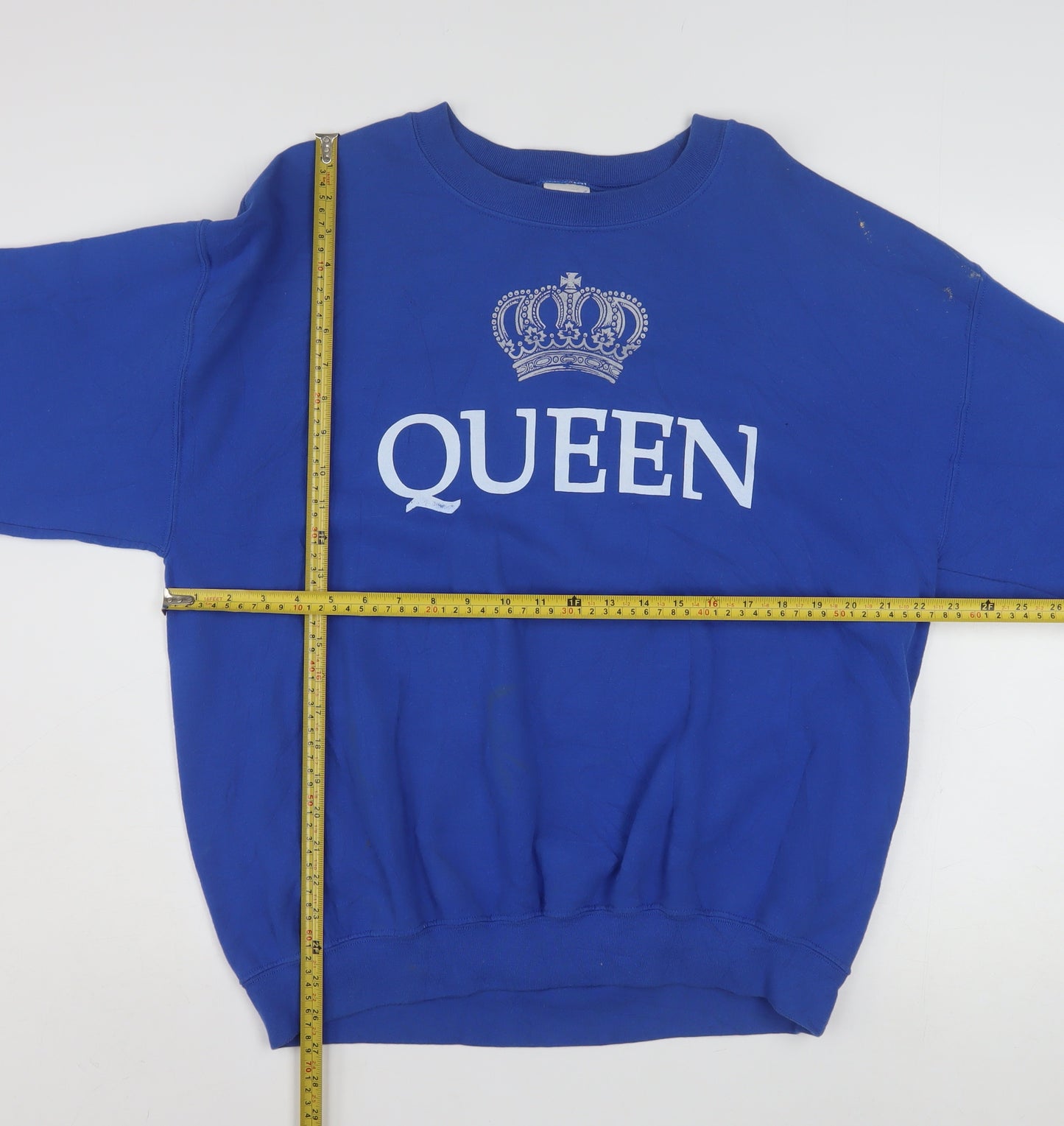 Gildan Women's Blue QUEEN Crown Graphic Pullover Sweatshirt L