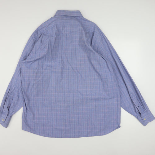 Tommy Hilfiger Men's Blue Check Cotton Button-Up Shirt XL Regular Fit