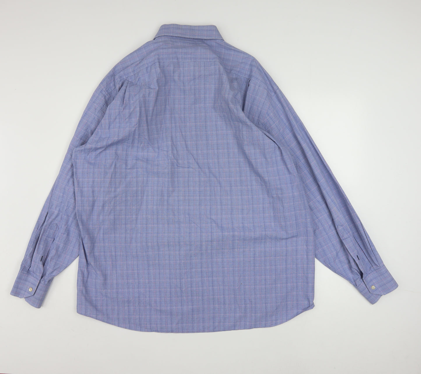 Tommy Hilfiger Men's Blue Check Cotton Button-Up Shirt XL Regular Fit