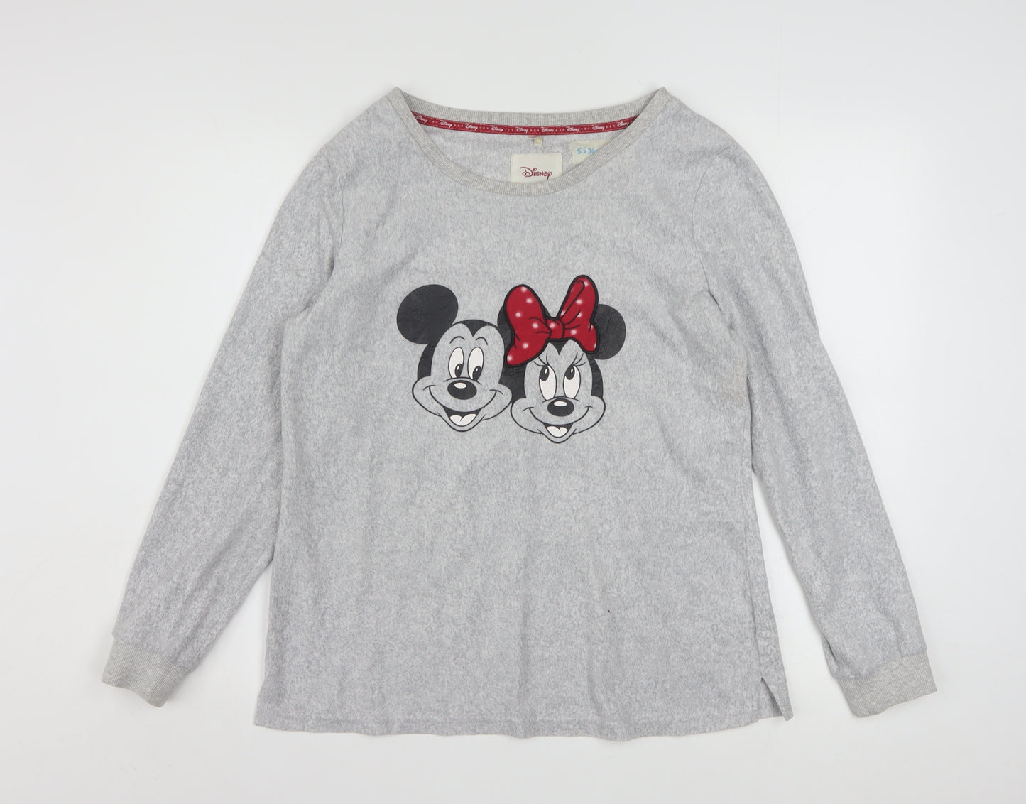 Disney Womens Grey Mickey & Minnie Long Sleeve Pyjama Top M
