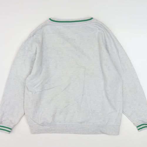 Tom and Jerry Grey V-Neck Pullover Sweatshirt Women S Polyester Blend