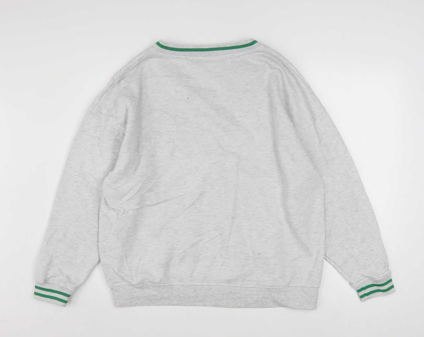 Tom and Jerry Grey V-Neck Pullover Sweatshirt Women S Polyester Blend
