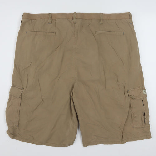 Wrangler Mens Beige Cargo Shorts 2XL Elastic Waist Outdoor Style
