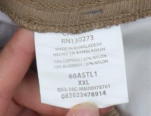 Wrangler Mens Beige Cargo Shorts 2XL Elastic Waist Outdoor Style