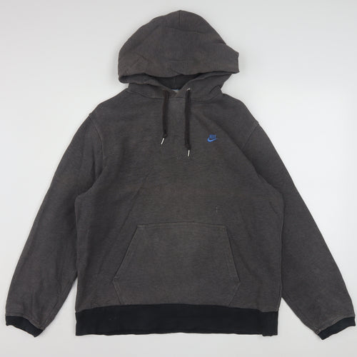 Nike Men's Grey Pullover Hoodie L Regular Fit Sportswear