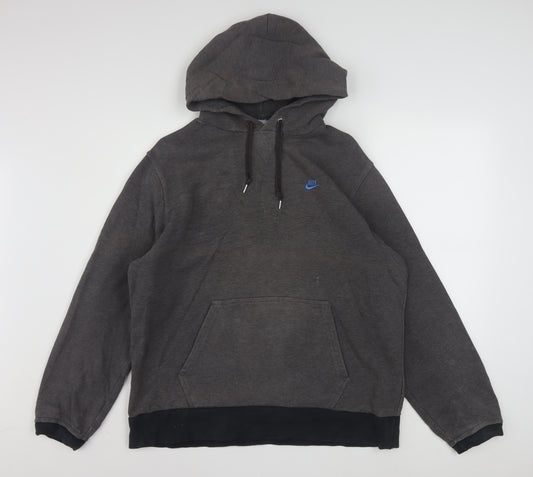 Nike Men's Grey Pullover Hoodie L Regular Fit Sportswear