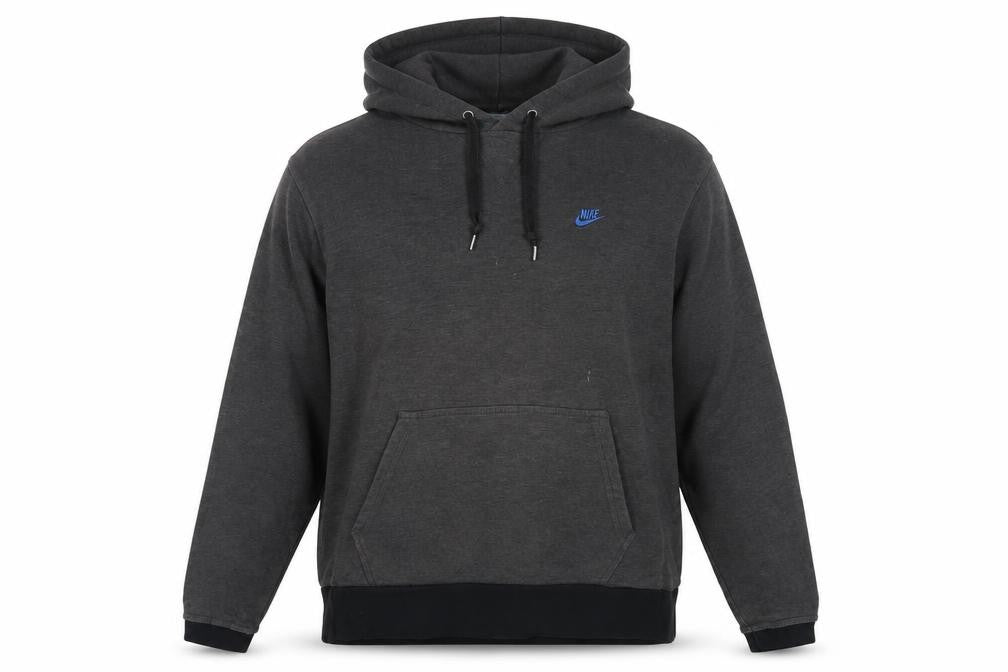 Front view of Nike Men's Grey Pullover Hoodie L Regular Fit Sportswear