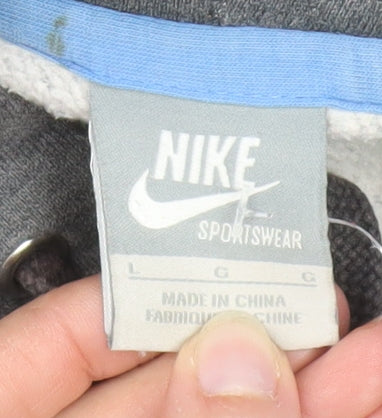 Nike Men's Grey Pullover Hoodie L Regular Fit Sportswear