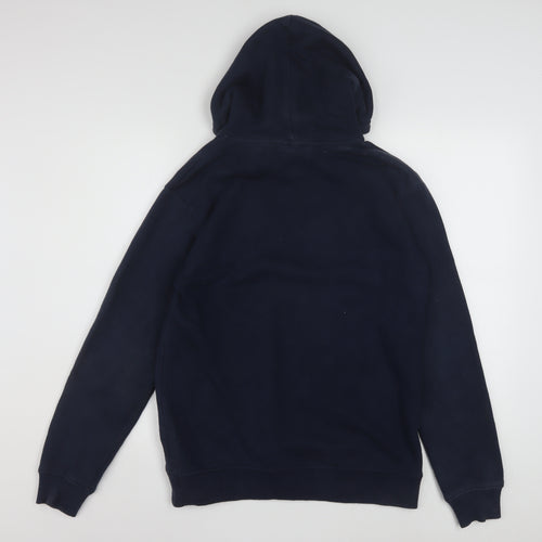 Adidas Men's Blue Pullover Hoodie Small Logo Fleece Sweatshirt