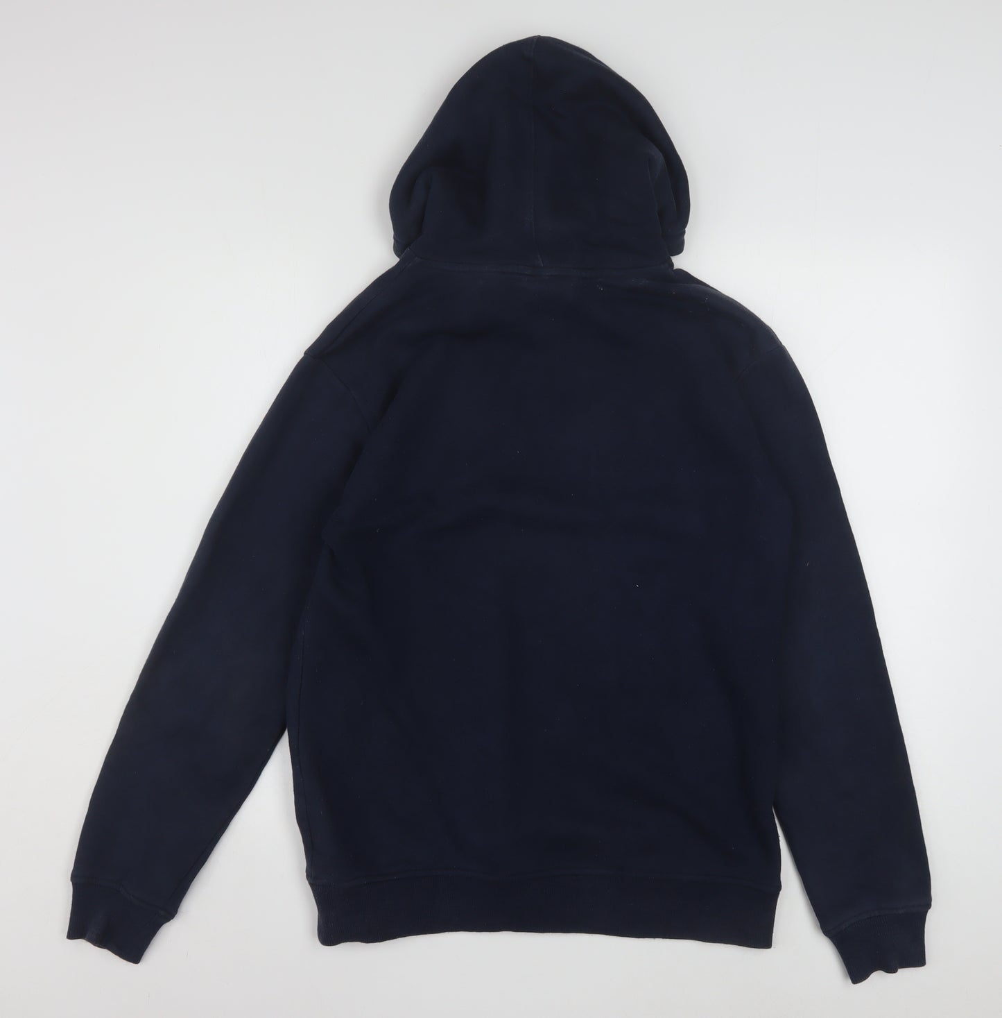 Adidas Men's Blue Pullover Hoodie Small Logo Fleece Sweatshirt