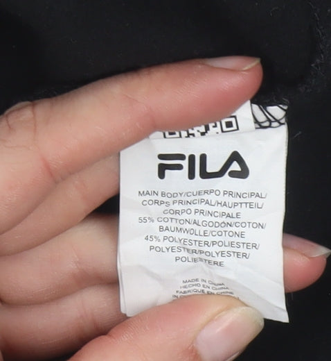 FILA Men's Black Jogger Sweatpants L Jersey Cotton Blend