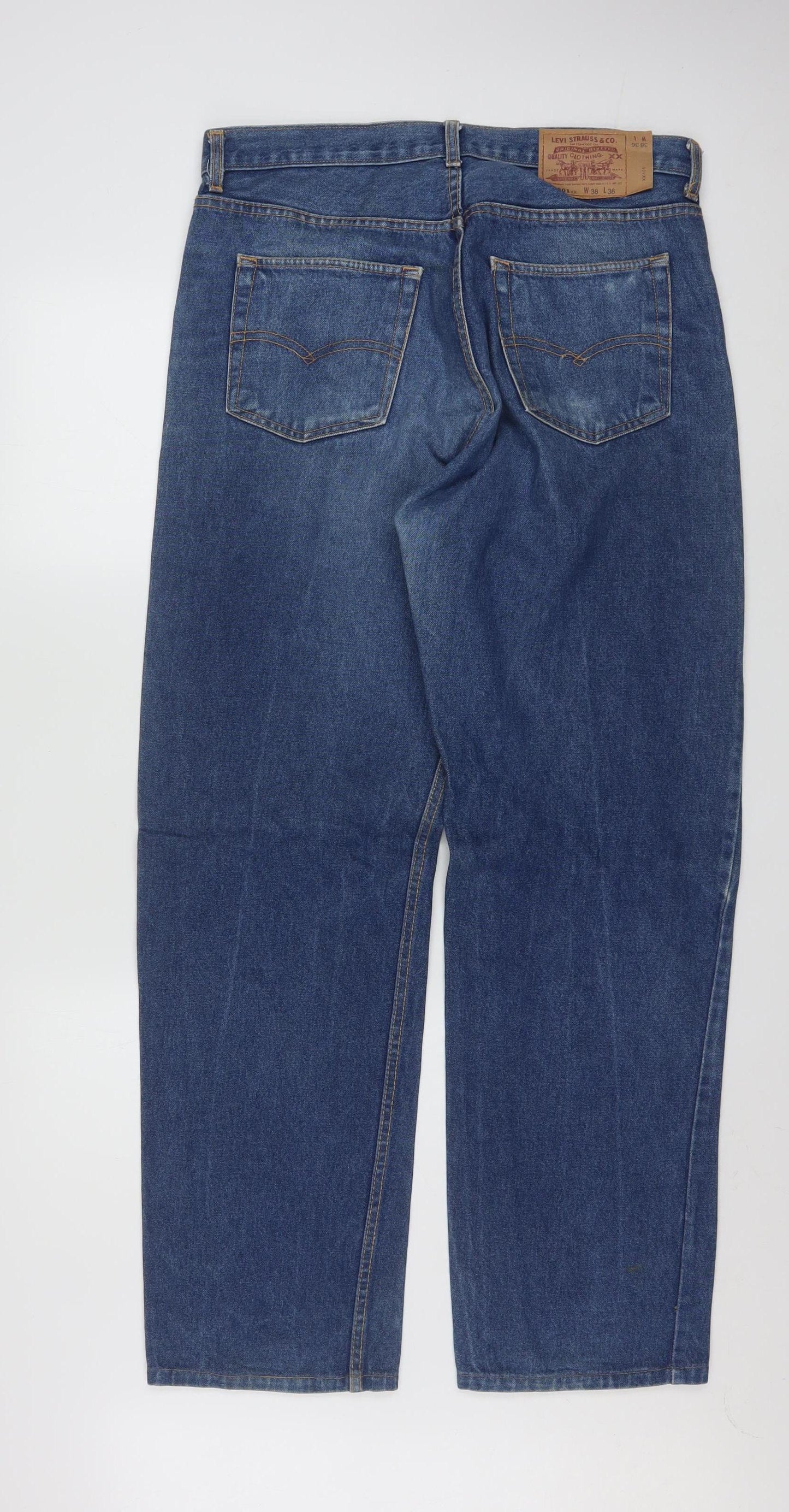 Levi's 501 Men's Blue Straight Leg Jeans W38 L36 Cotton Denim