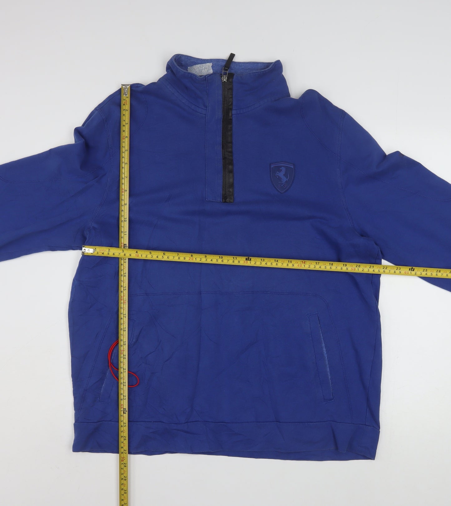 Puma Men's Blue XL 1/4 Zip Ferrari Logo Sweatshirt Pullover