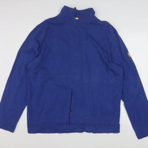 Puma Men's Blue XL 1/4 Zip Ferrari Logo Sweatshirt Pullover
