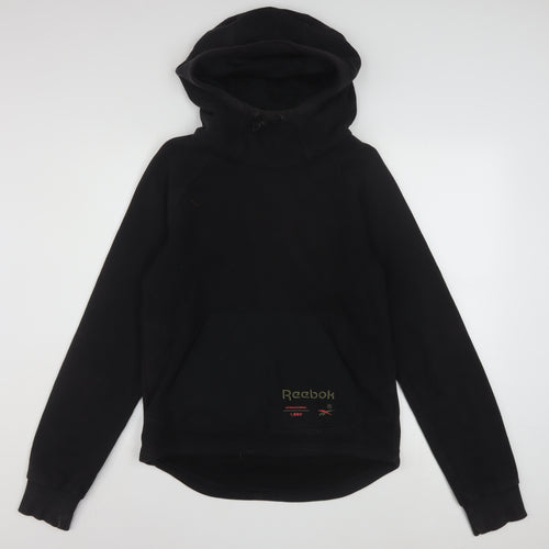 Reebok Men’s Black XS Pullover Hoodie Fleece Cotton Blend