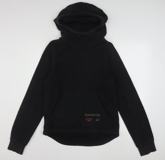 Reebok Men’s Black XS Pullover Hoodie Fleece Cotton Blend