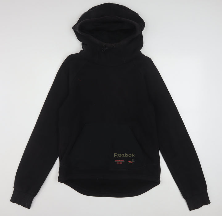 Reebok Men’s Black XS Pullover Hoodie Fleece Cotton Blend