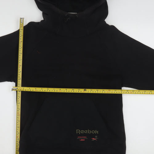 Reebok Men’s Black XS Pullover Hoodie Fleece Cotton Blend