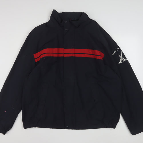 Nautica Men’s Blue Red Stripe 2XL Windbreaker Jacket