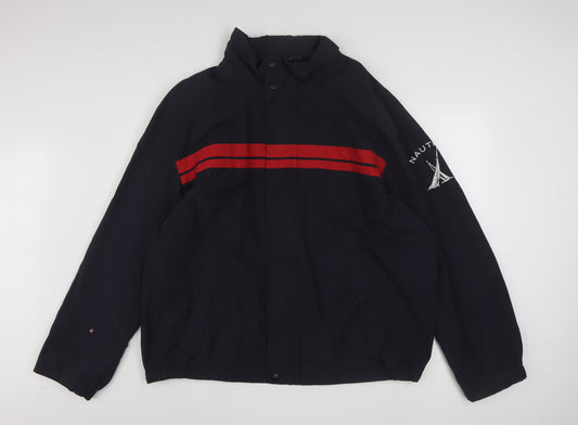Nautica Men’s Blue Red Stripe 2XL Windbreaker Jacket