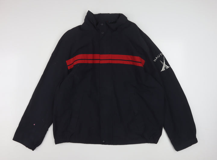 Nautica Men’s Blue Red Stripe 2XL Windbreaker Jacket