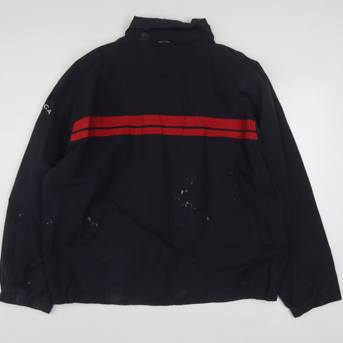 Nautica Men’s Blue Red Stripe 2XL Windbreaker Jacket