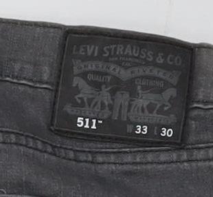 Levi's Men's Grey 511 Slim Straight Denim Jeans 33x30
