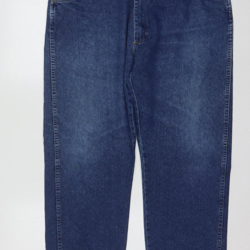 Wrangler Men's Blue Regular Fit Straight Leg Jeans 40x30