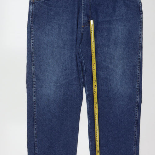 Wrangler Men's Blue Regular Fit Straight Leg Jeans 40x30