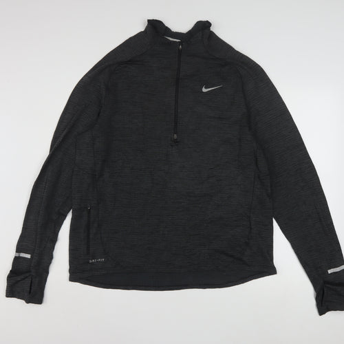 Nike Men's Black Dri-FIT 1/2 Zip Running Sweatshirt Size L