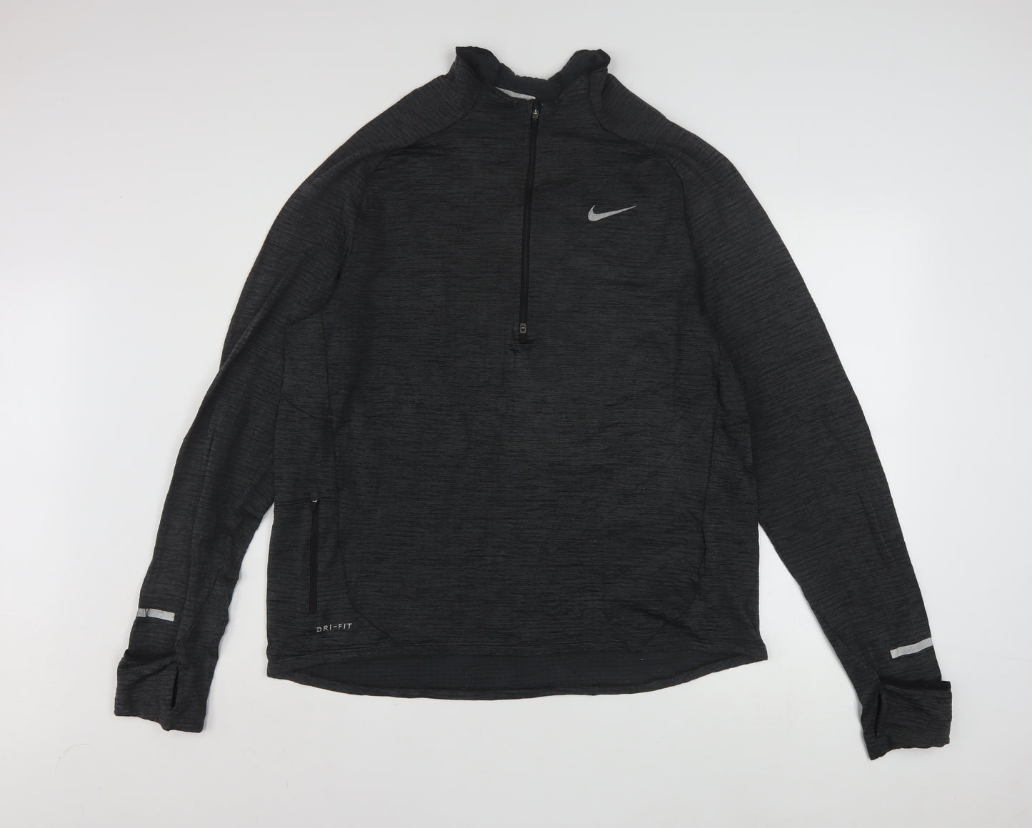 Nike Men's Black Dri-FIT 1/2 Zip Running Sweatshirt Size L