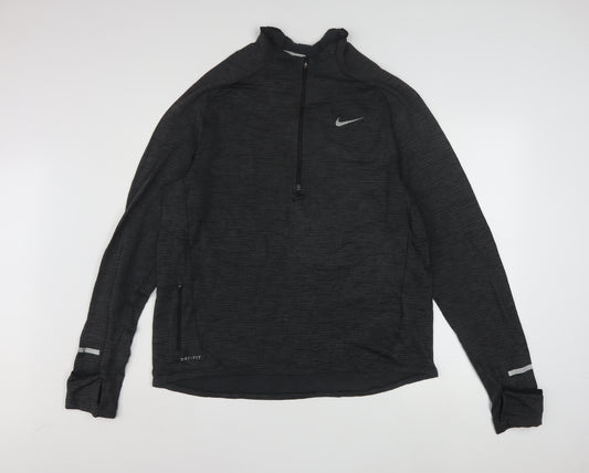 Nike Men's Black Dri-FIT 1/2 Zip Running Sweatshirt Size L