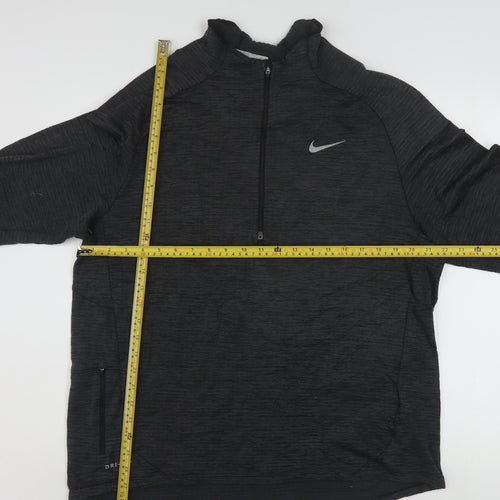 Nike Men's Black Dri-FIT 1/2 Zip Running Sweatshirt Size L